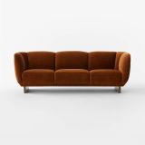 Claude Cognac Velvet Sofa